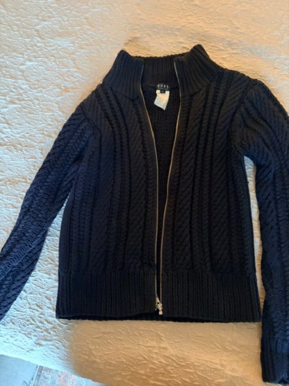 Michael Kors Black Cardigan Sweater with zipper M